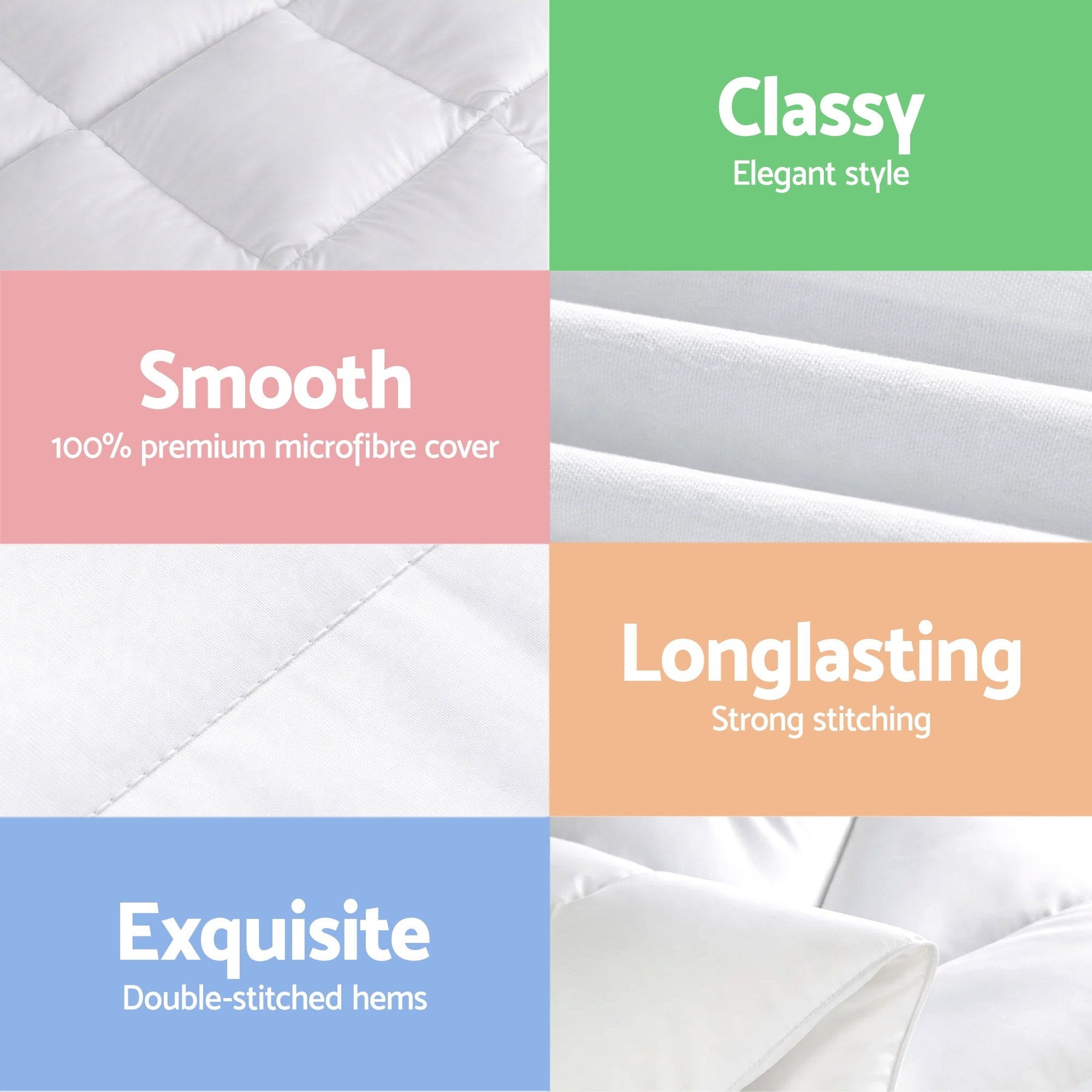 Giselle Bedding Wool Quilt 800GSM Extra Thick Queen Winter Doona Baffle Box Construction 100% Wool Filling - SportZone.co.nz