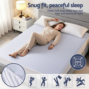 Giselle Cooling Mattress Protector Waterproof Deep Pocket Fitted Cover King - SportZone.co.nz