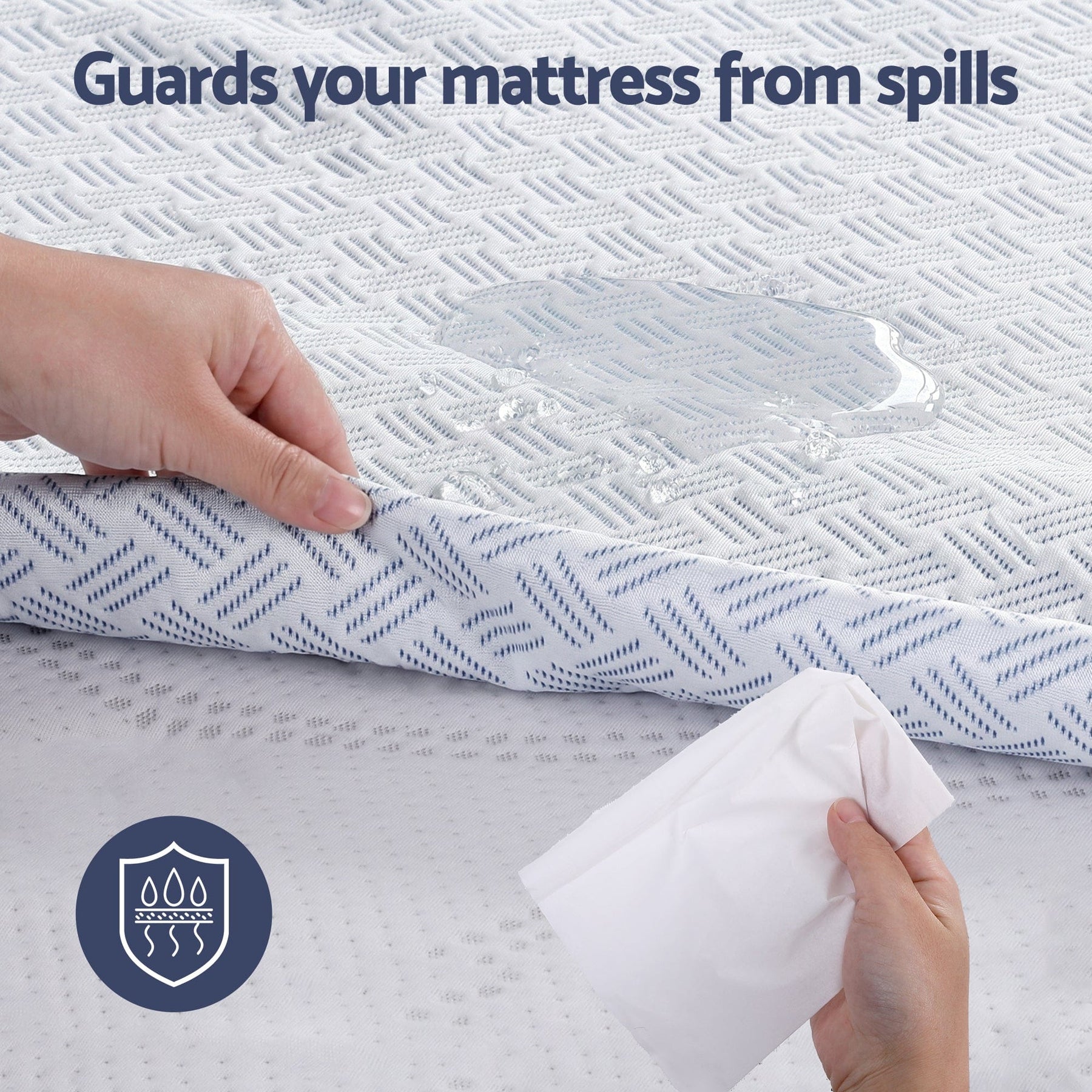 Giselle Cooling Mattress Protector Waterproof Deep Pocket Fitted Cover King - SportZone.co.nz