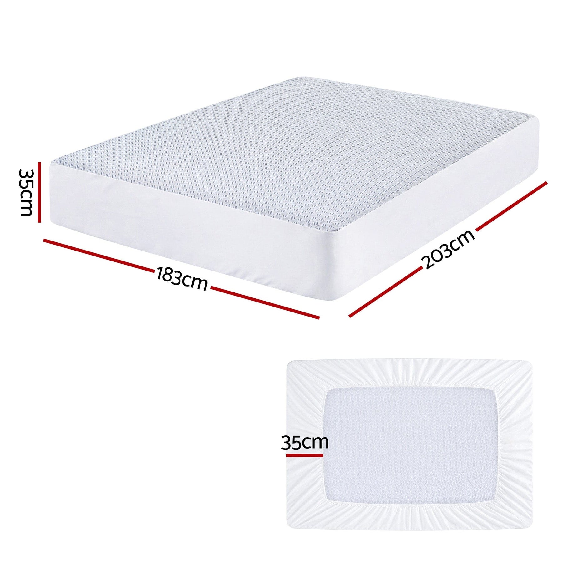 Giselle Cooling Mattress Protector Waterproof Deep Pocket Fitted Cover King - SportZone.co.nz