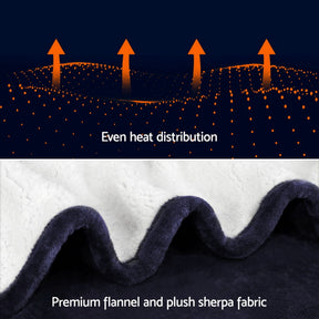 Giselle Electric Throw Rug Heated Blanket Fleece Charcoal - SportZone.co.nz
