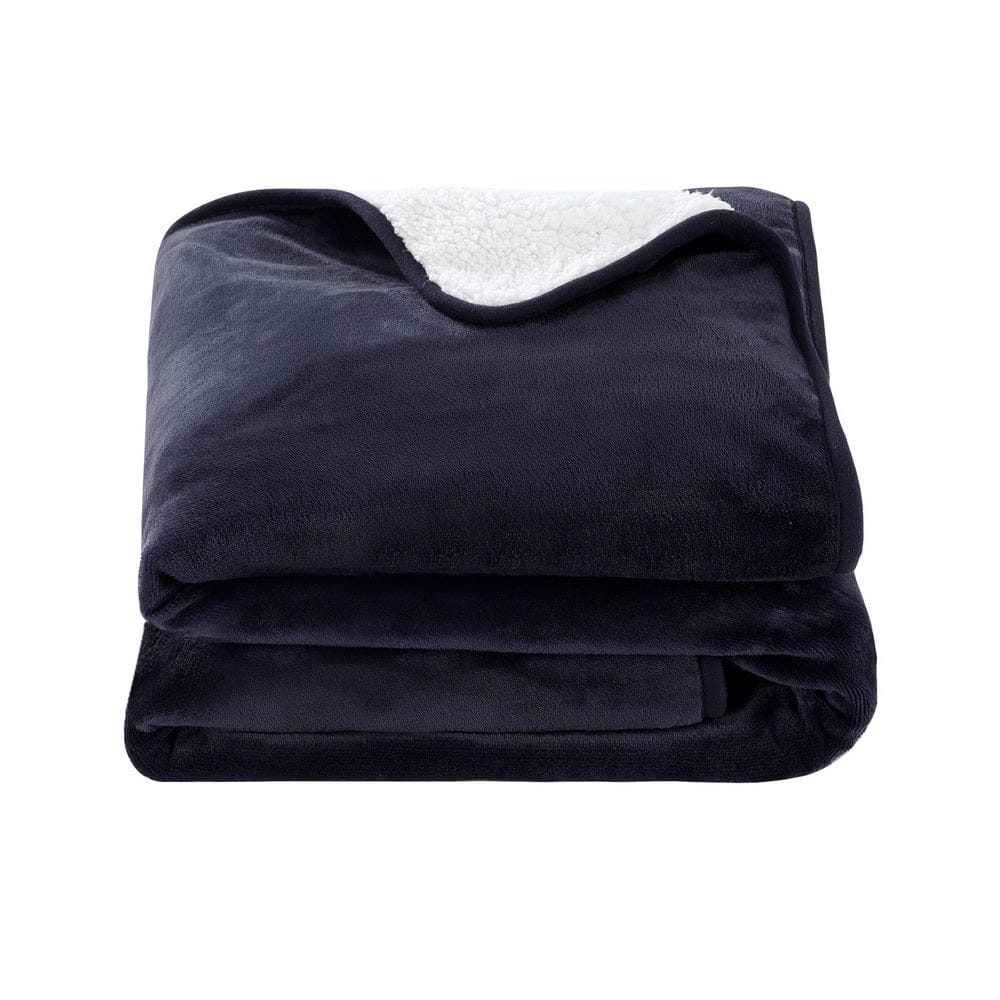 Giselle Electric Throw Rug Heated Blanket Fleece Charcoal - SportZone.co.nz