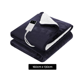 Giselle Electric Throw Rug Heated Blanket Fleece Charcoal - SportZone.co.nz