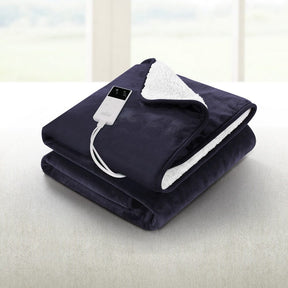 Giselle Electric Throw Rug Heated Blanket Fleece Charcoal - SportZone.co.nz