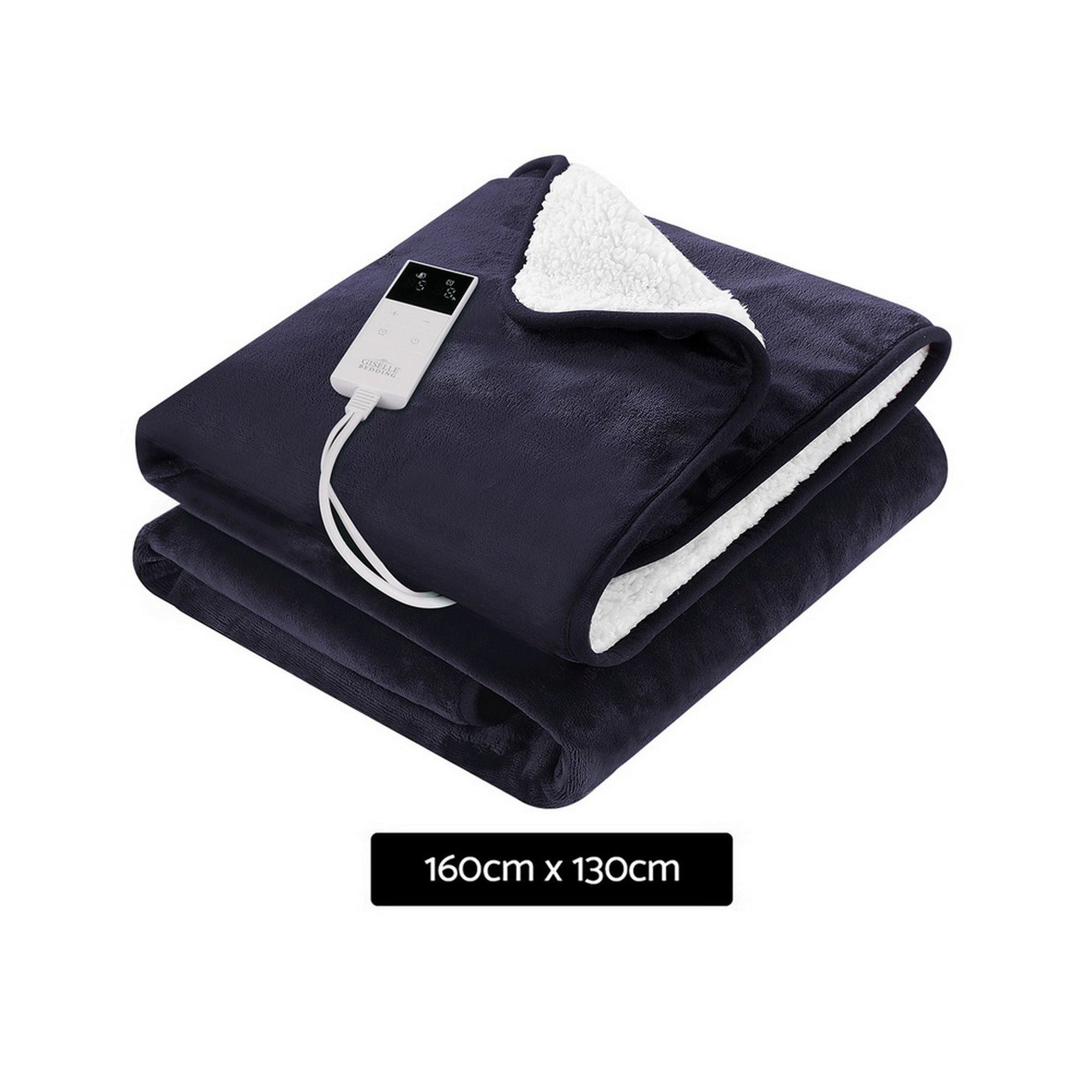 Giselle Electric Throw Rug Heated Blanket Fleece Charcoal - SportZone.co.nz