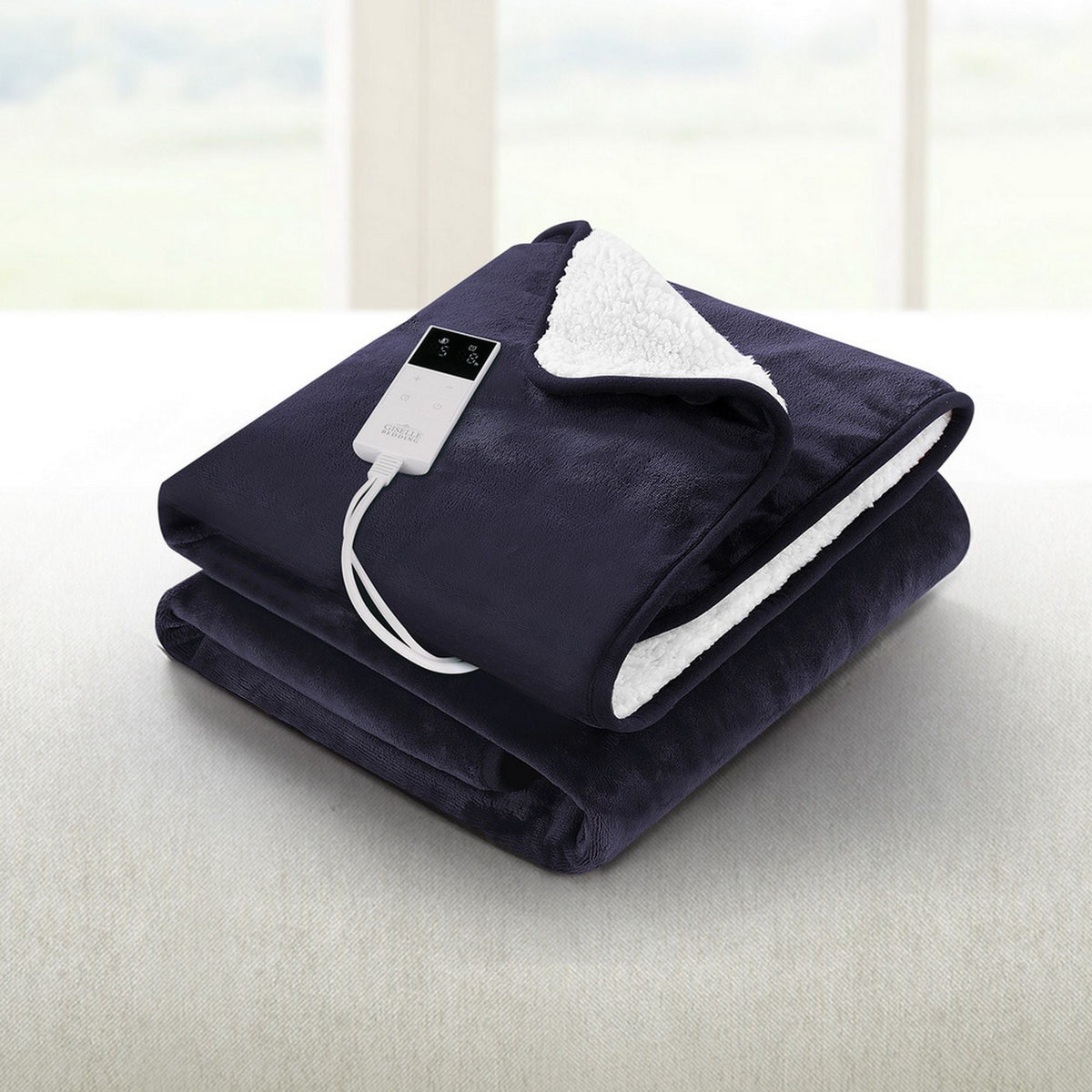 Giselle Electric Throw Rug Heated Blanket Fleece Charcoal - SportZone.co.nz