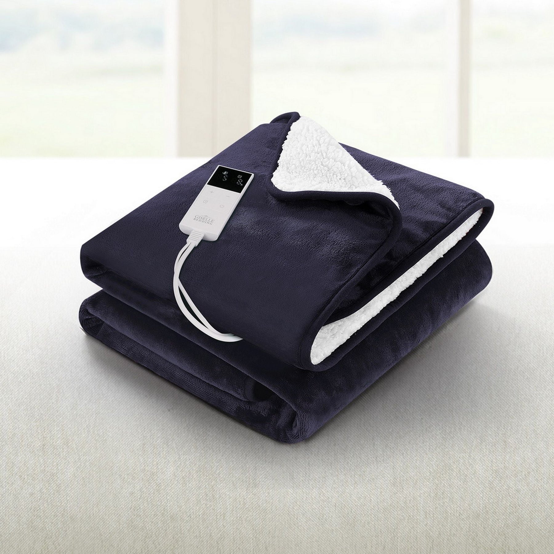Giselle Electric Throw Rug Heated Blanket Fleece Charcoal - SportZone.co.nz
