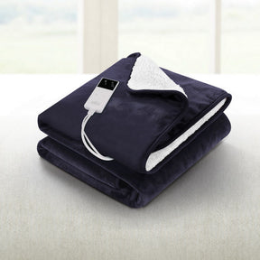 Giselle Electric Throw Rug Heated Blanket Fleece Charcoal - SportZone.co.nz
