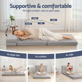 Giselle Foldable Mattress Folding Sofa Bed 4 - fold Sleeping Camping Cushion Mat - SportZone.co.nz