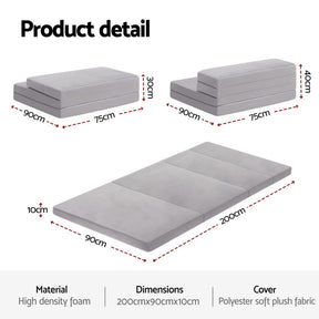 Giselle Foldable Mattress Folding Sofa Bed 4 - fold Sleeping Camping Cushion Mat - SportZone.co.nz