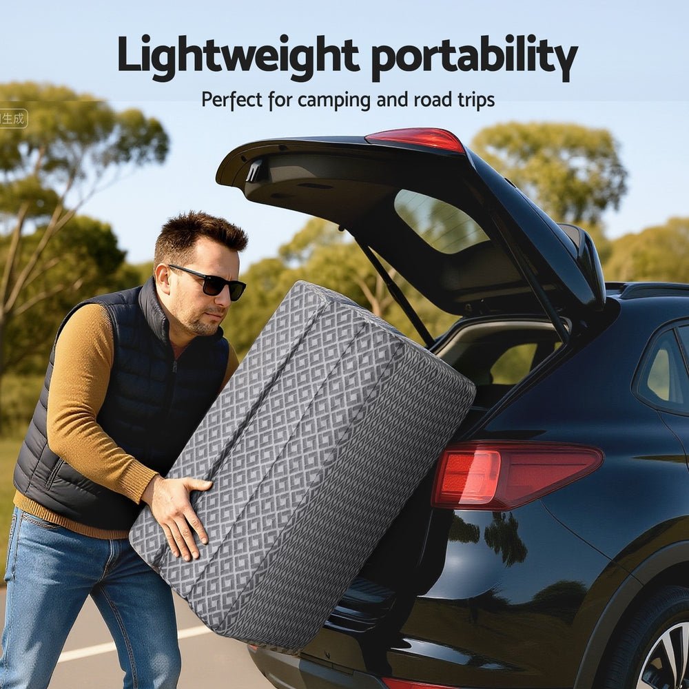 Giselle Foldable Mattress Folding Sofa Bed Trifold Memory Foam Camping Cushion Mat - SportZone.co.nz