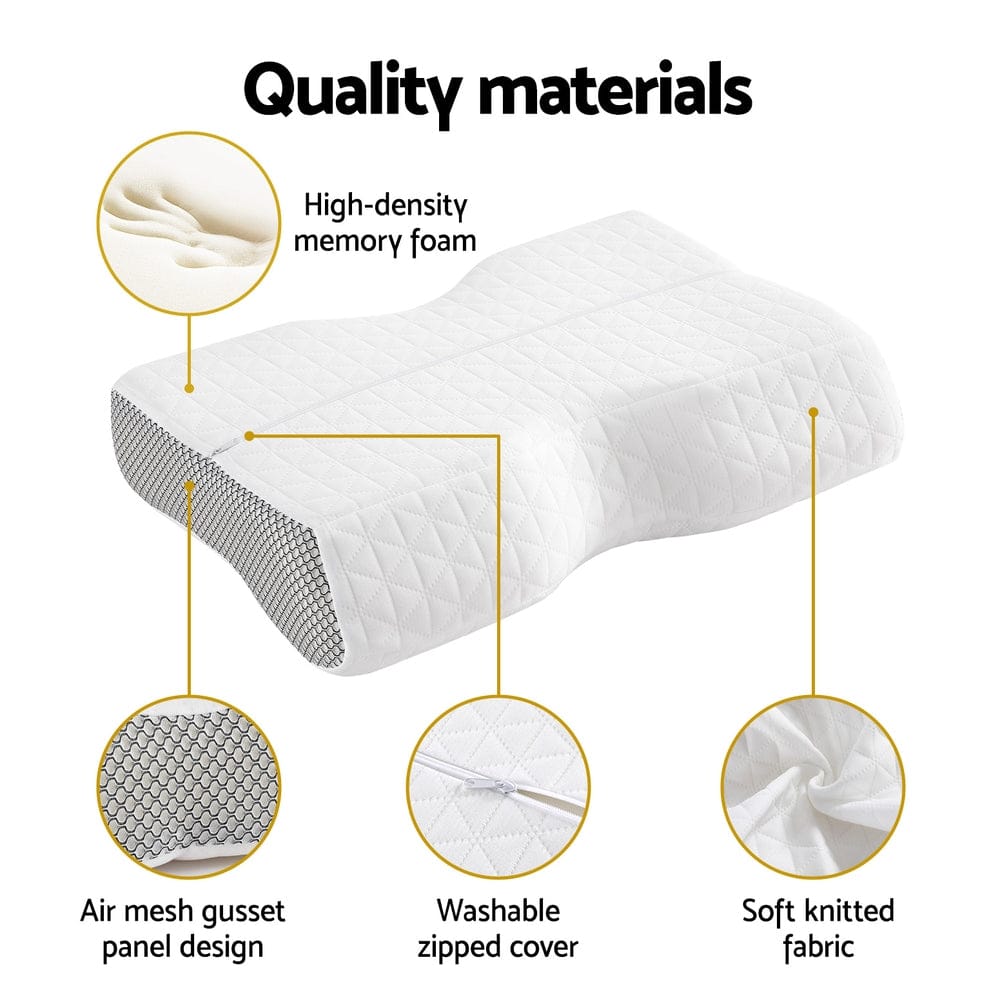 Giselle Memory Foam Pillow Contour Neck - SportZone.co.nz