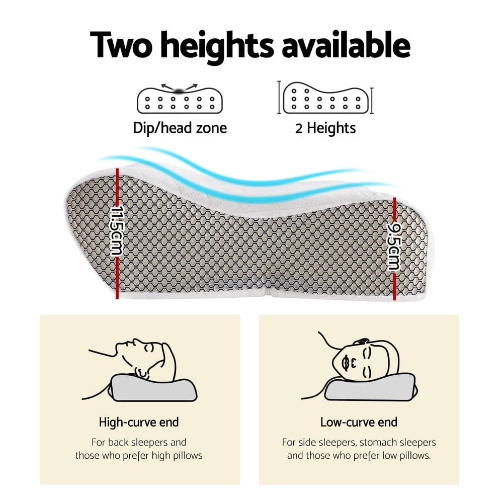 Giselle Memory Foam Pillow Contour Neck - SportZone.co.nz
