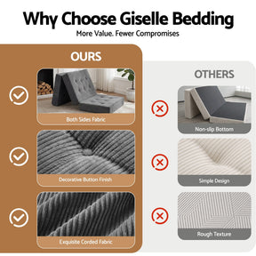 Giselle Single Folding Mattress 15cm Foldable Foam Portable Guest Sofa Bed Camping Mat - SportZone.co.nz