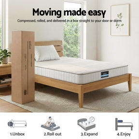 Giselle Single Mattress 20cm with Reinforced Edge Support Egg - Crate Foam - SportZone.co.nz