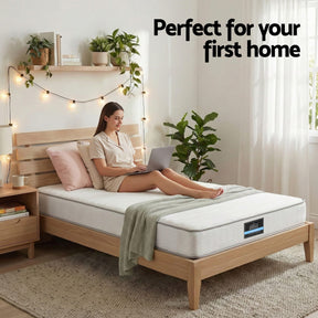 Giselle Single Mattress 20cm with Reinforced Edge Support Egg - Crate Foam - SportZone.co.nz