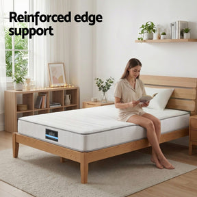 Giselle Single Mattress 20cm with Reinforced Edge Support Egg - Crate Foam - SportZone.co.nz
