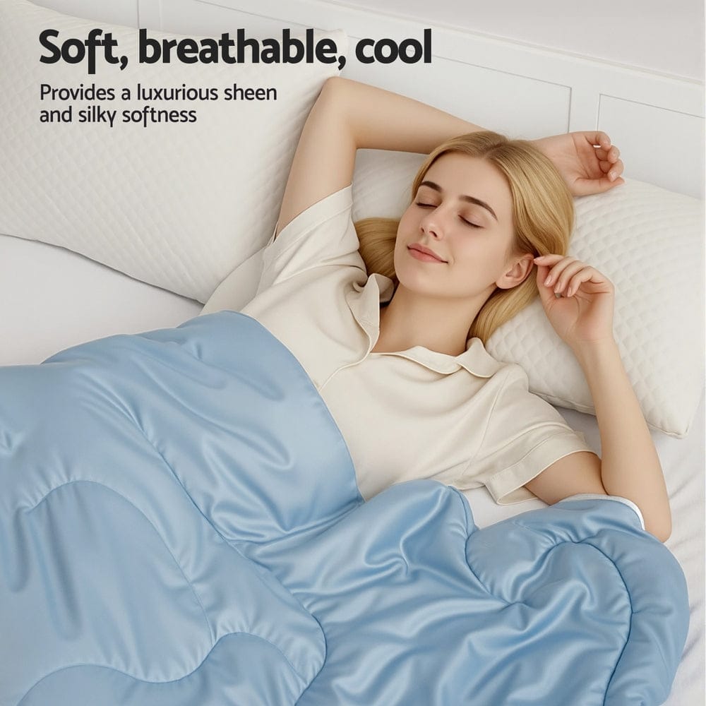 Giselle Tencel Quilt 200GSM Summer Quilts Comforter Doona Light Weight Soft Throw Blanket Super King - SportZone.co.nz