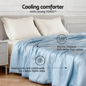 Giselle Tencel Quilt 200GSM Summer Quilts Comforter Doona Light Weight Soft Throw Blanket Super King - SportZone.co.nz