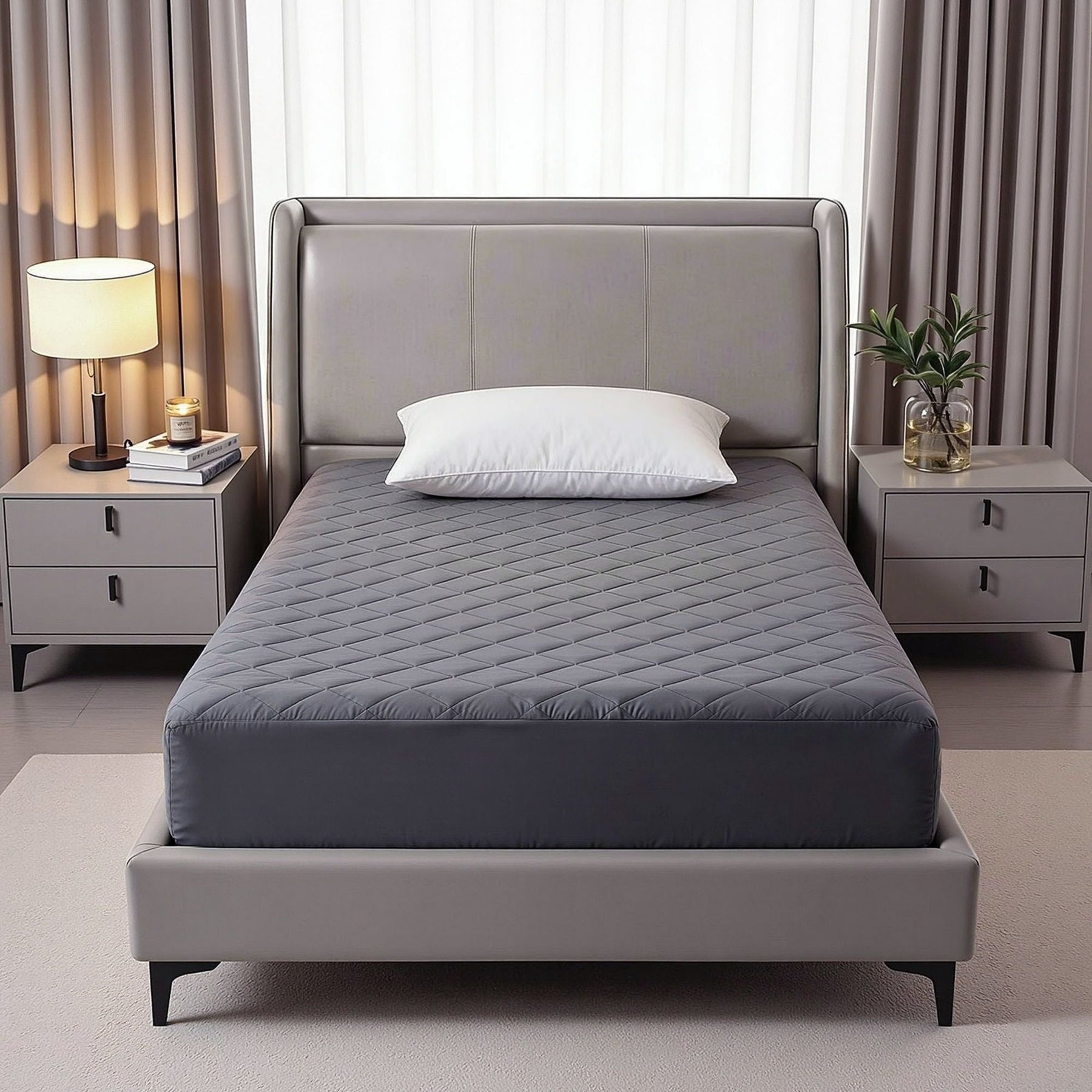 Giselle Water-Resistant Mattress Protector Microfiber 35cm 360° Fit Single - SportZone.co.nz