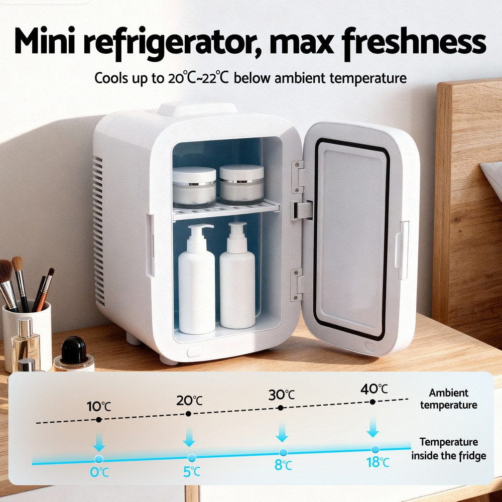 Glacio Mini Fridge Portable 13L White Electric Cooler Warmer 12V 220V - SportZone.co.nz