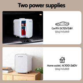 Glacio Mini Fridge Portable 13L White Electric Cooler Warmer 12V 220V - SportZone.co.nz