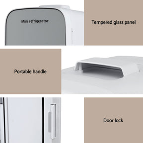 Glacio Mini Fridge Portable 13L White Electric Cooler Warmer 12V 220V - SportZone.co.nz