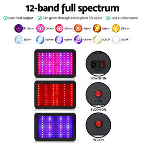 Green Fingers 1000W Grow Light LED Full Spectrum Indoor Plant All Stage Growth - SportZone.co.nz