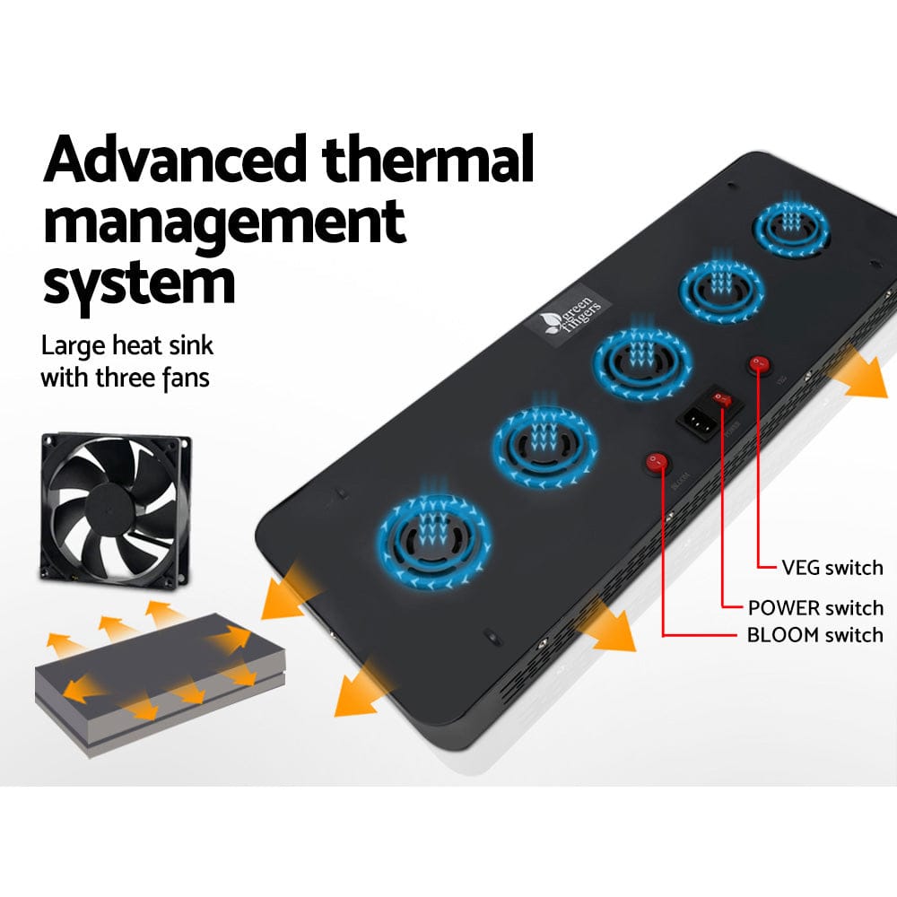 Green Fingers 2000W Grow Light LED Full Spectrum Indoor Plant All Stage Growth - SportZone.co.nz