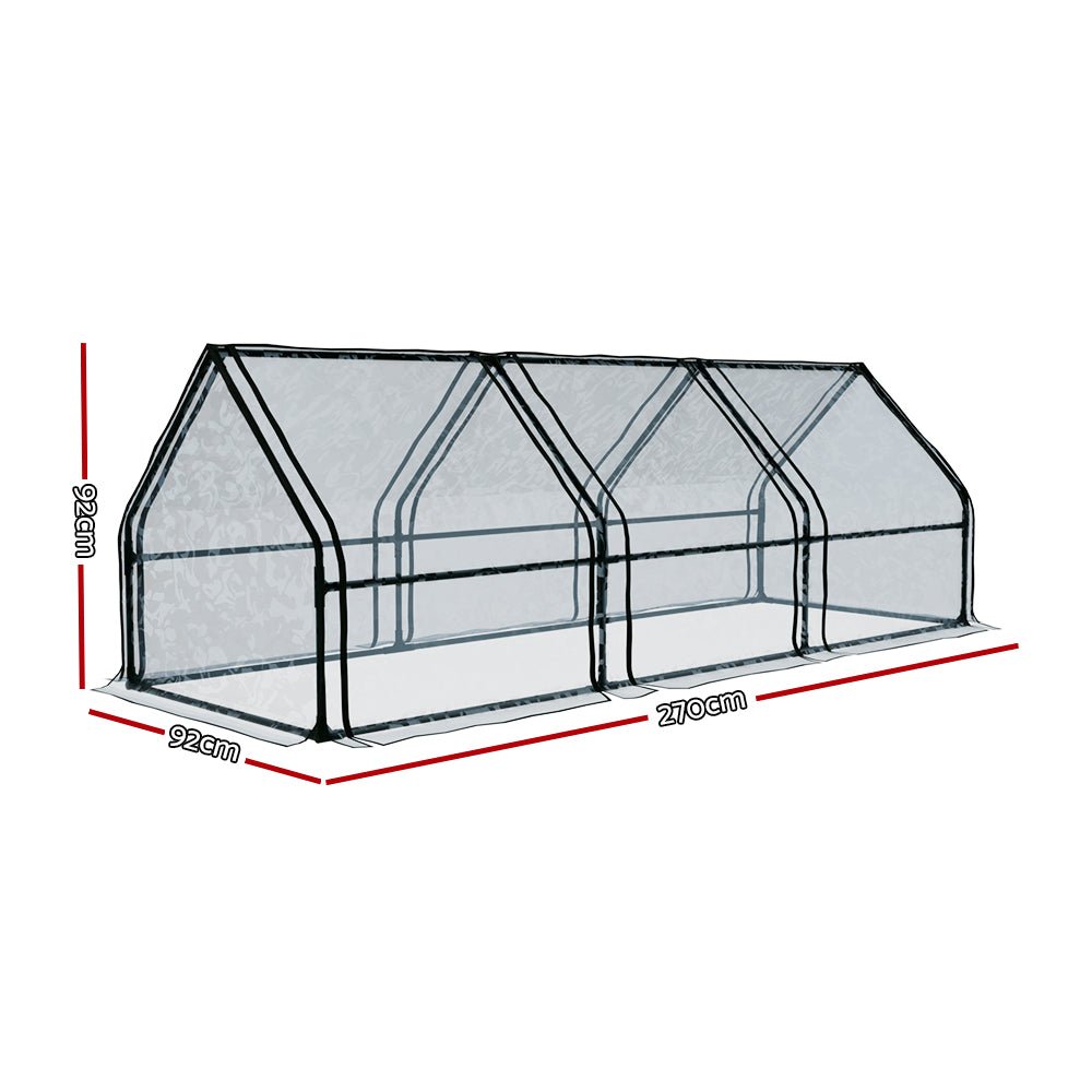 Green Fingers Greenhouse 2.7x0.9x0.9M Mini Green House Raised Garden Bed Planter Box - SportZone.co.nz