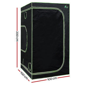 Green Fingers Grow Tent 100x100x200CM Hydroponics Kit Indoor Plant Room System - SportZone.co.nz