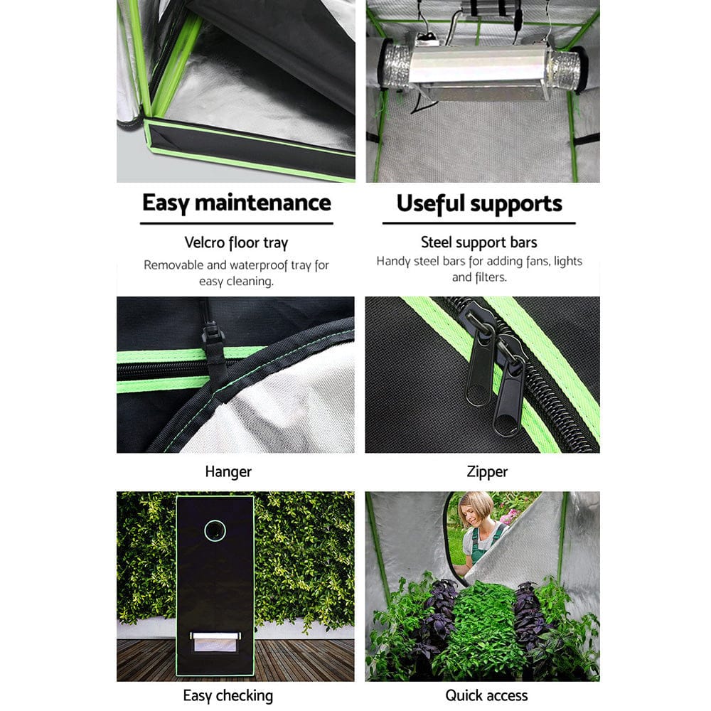 Green Fingers Grow Tent 100x100x200CM Hydroponics Kit Indoor Plant Room System - SportZone.co.nz