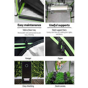 Green Fingers Grow Tent 100x100x200CM Hydroponics Kit Indoor Plant Room System - SportZone.co.nz