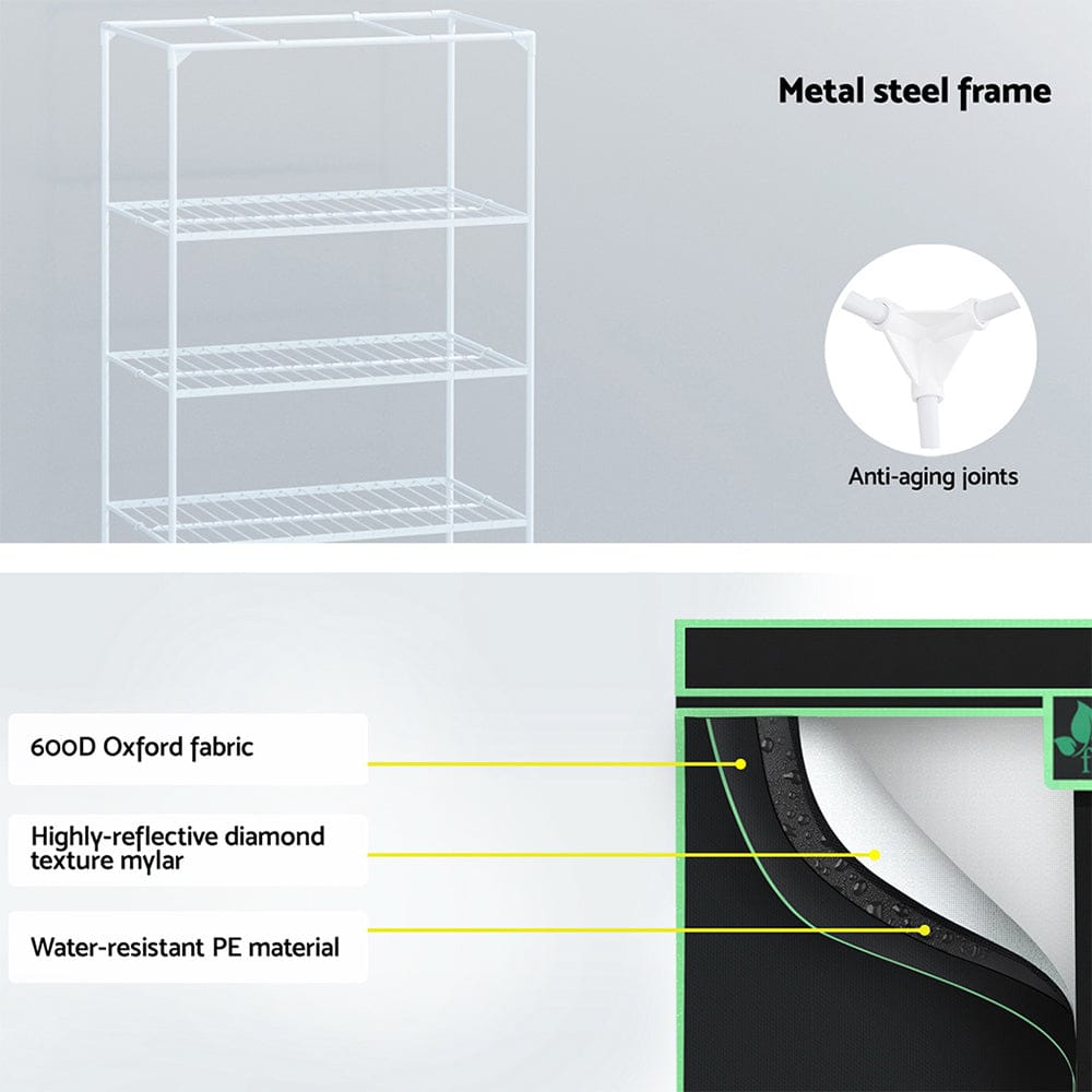 Green Fingers Grow Tent 100x60x180cm 4 Tiers Kits Hydroponics Indoor Grow System - SportZone.co.nz
