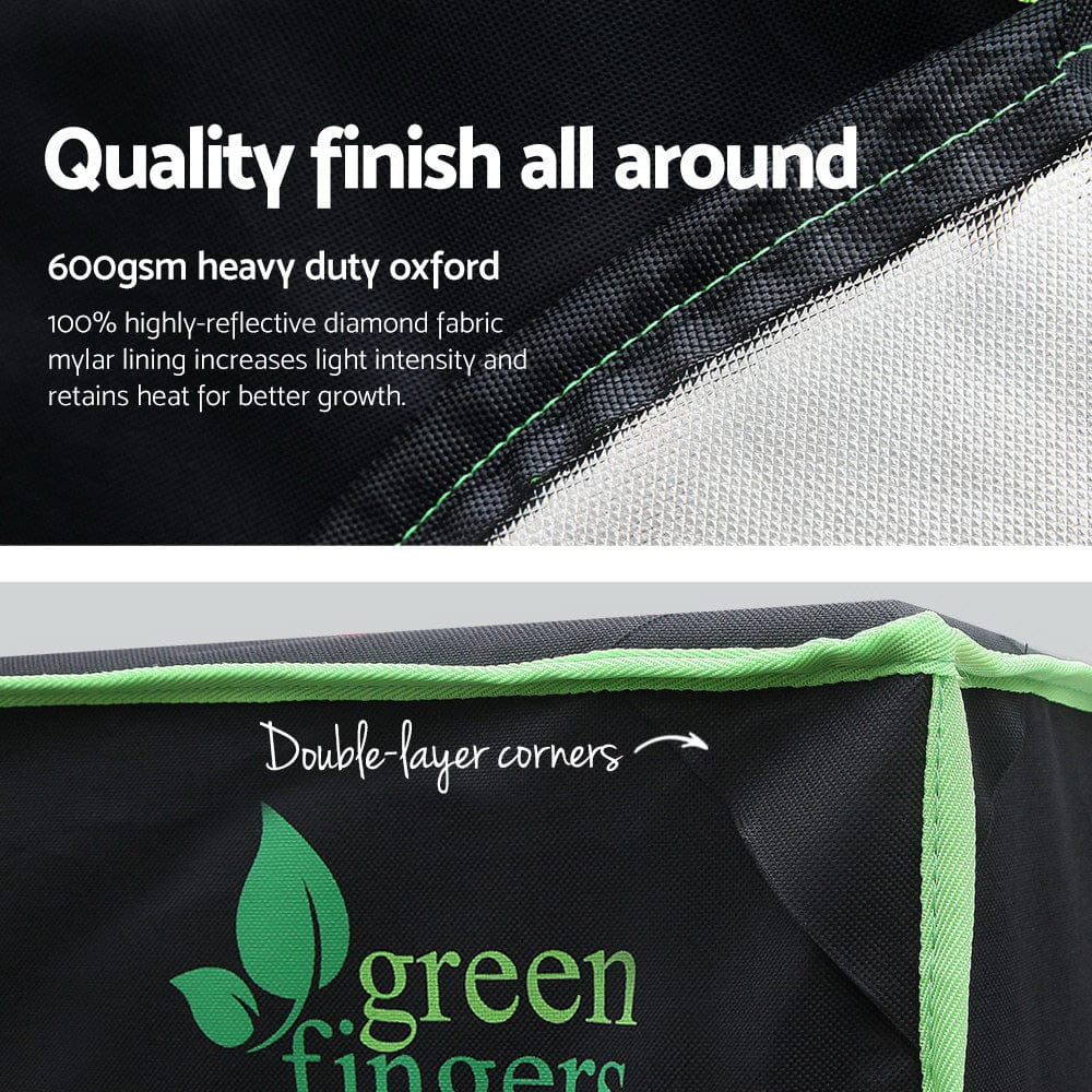 Green Fingers Grow Tent 60x60x140CM Hydroponics Kit Indoor Plant Room System - SportZone.co.nz