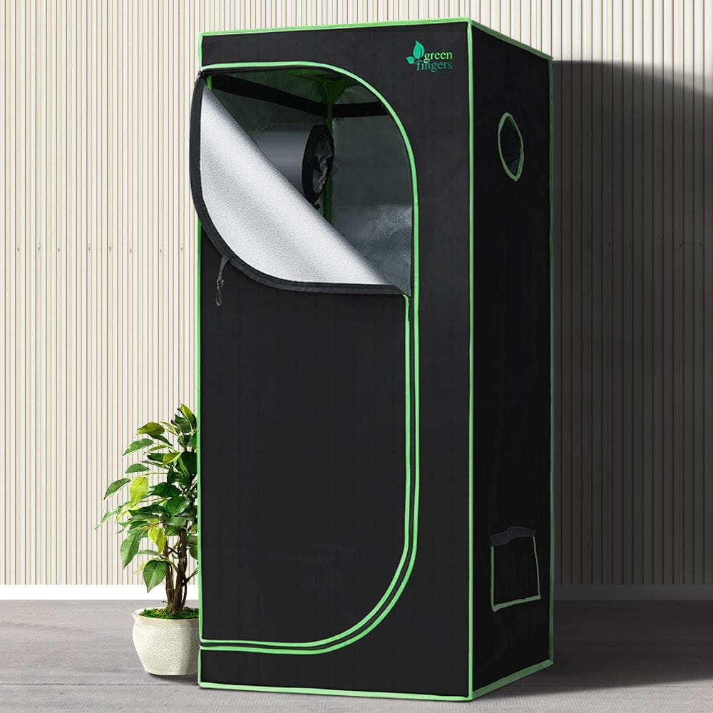 Green Fingers Grow Tent 70x70x160CM 1680D Hydroponics Kit Indoor Plant Room System - SportZone.co.nz