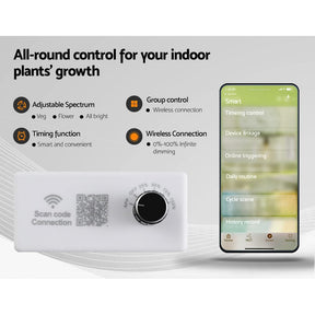 Green Fingers Grow Tent Light Kit 100x100x200CM 2200W LED Full Spectrum - SportZone.co.nz