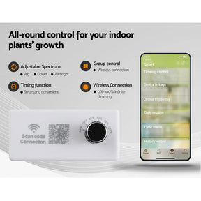 Green Fingers Grow Tent Light Kit 100x100x200CM 4500W LED Full Spectrum - SportZone.co.nz