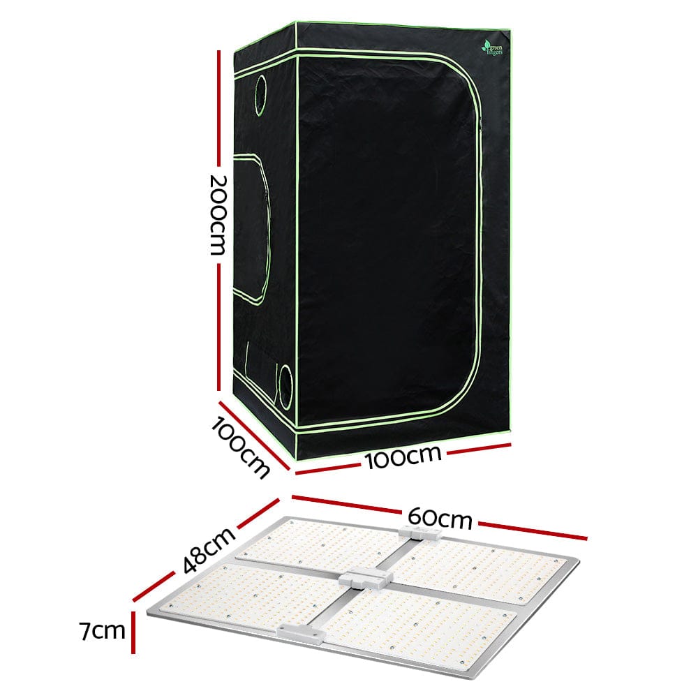 Green Fingers Grow Tent Light Kit 100x100x200CM 4500W LED Full Spectrum - SportZone.co.nz