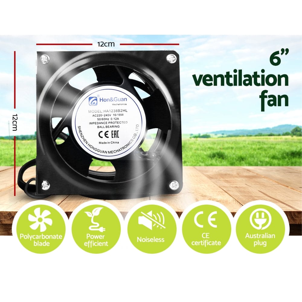 Green Fingers Grow Tent Light Kit 240x120x200CM 2000W LED 6" Vent Fan,Green Fingers Grow Tent Light Kit LED 2000W Full Spectrum 6" Vent 240x120x200CM - SportZone.co.nz