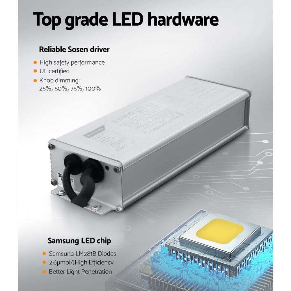 Green Fingers Max 1500W Grow Light LED Full Spectrum Indoor Plant All Stage Growth - SportZone.co.nz