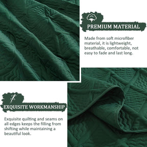 Green Wave Bloom Christmas Bedspread Queen 3 Piece Set - SportZone.co.nz