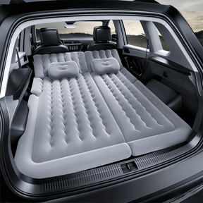 Grey Multi - Chamber Car Inflatable Air Mattress with Electric Pump, Storage Bag & Pillows for Universal Trunk Sleeping and Camping (174 x 126 CM) - SportZone.co.nz