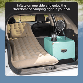 Grey Multi - Chamber Car Inflatable Air Mattress with Electric Pump, Storage Bag & Pillows for Universal Trunk Sleeping and Camping (174 x 126 CM) - SportZone.co.nz