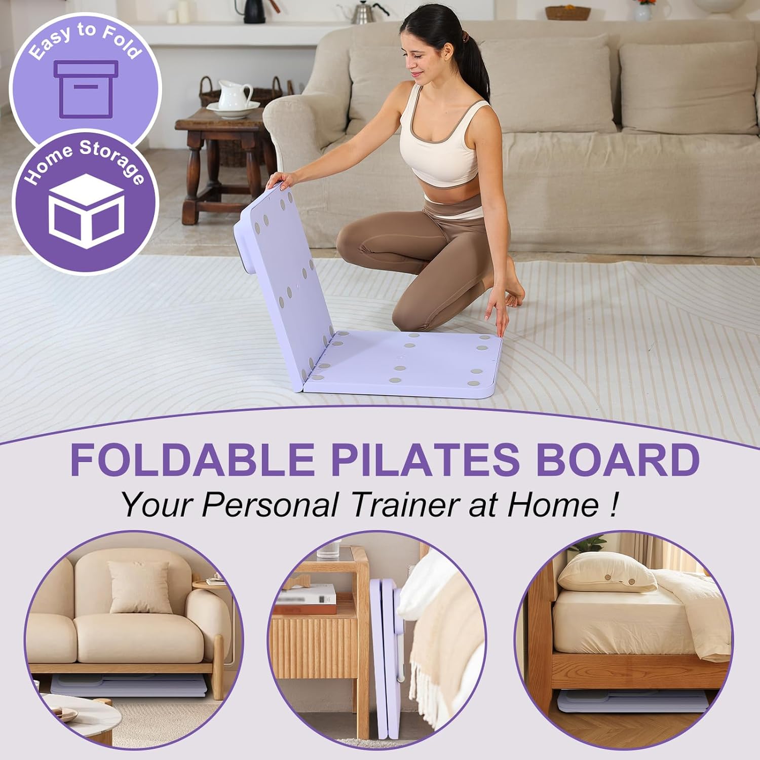 Grey Multi - functional Core Training Board with Digital Timer and Resistance Bands Foldable Fitness Panel for Home Abdominal and Pilates Workouts Solution - SportZone.co.nz