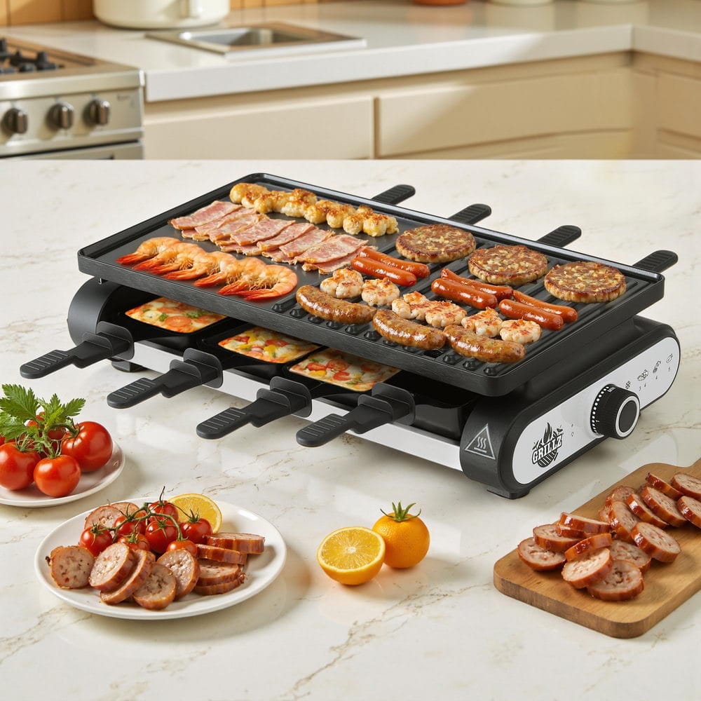 Grillz 1400W Electric BBQ Grill w/ 7 Cooking Pans - SportZone.co.nz