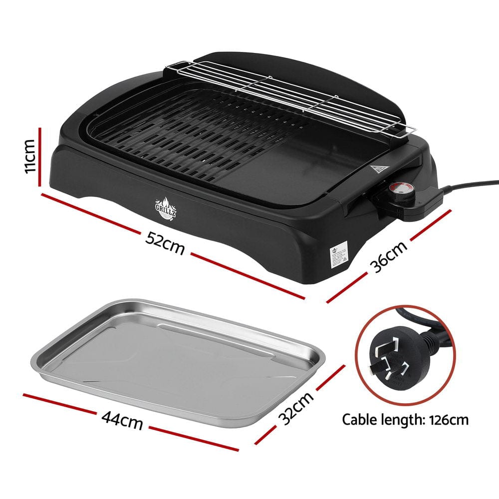 Grillz 1950W Electric BBQ Grill Non - stick Plate for Indoor Outdoor - SportZone.co.nz