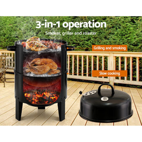 Grillz BBQ Grill 3 - In - 1 Charcoal Smoker - SportZone.co.nz
