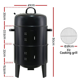 Grillz BBQ Grill 3 - In - 1 Charcoal Smoker - SportZone.co.nz