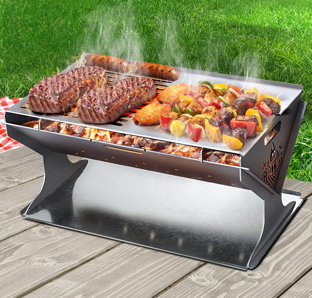 Grillz Fire Pit BBQ Grill Steel - SportZone.co.nz